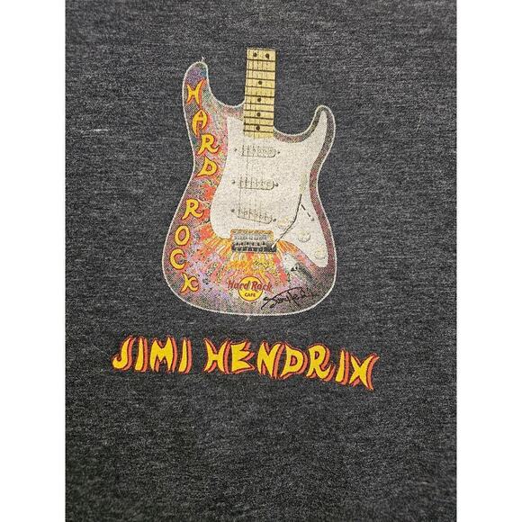 Hardrock Cafe London SzL. SIG29. Jimi Hendrix Rare T shirt. V neck. Gray. Guitar - Picture 8 of 8